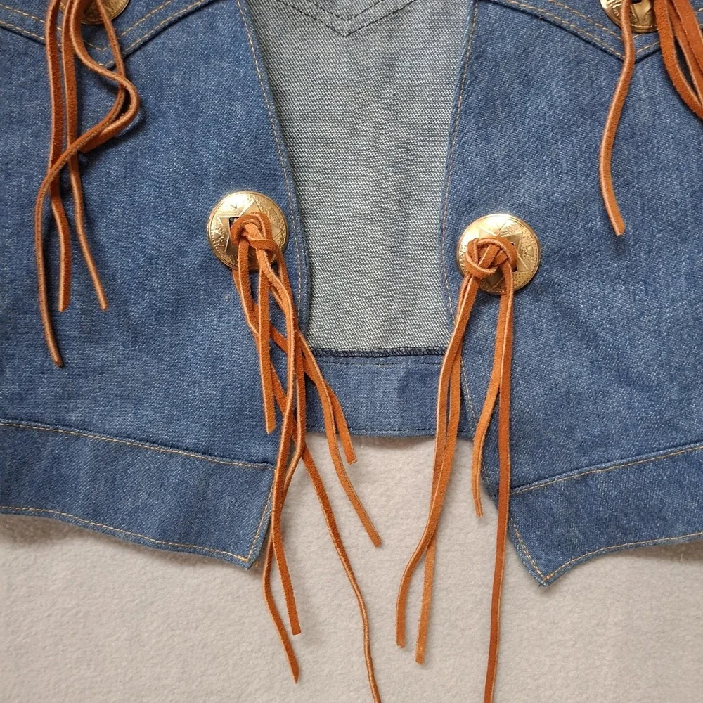 Unbranded Boy's Small Blue Denim‎ Vest Western Cowboy Rodeo Theater Costume Play